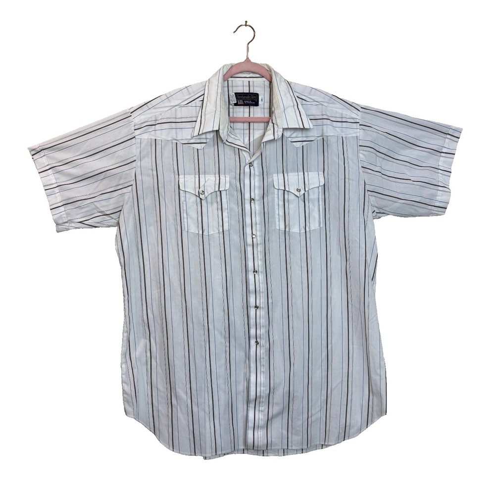Panhandle Slim Western Shirt Men's Rockabilly Pearl Snaps Casual Cowboy 18.5 USA